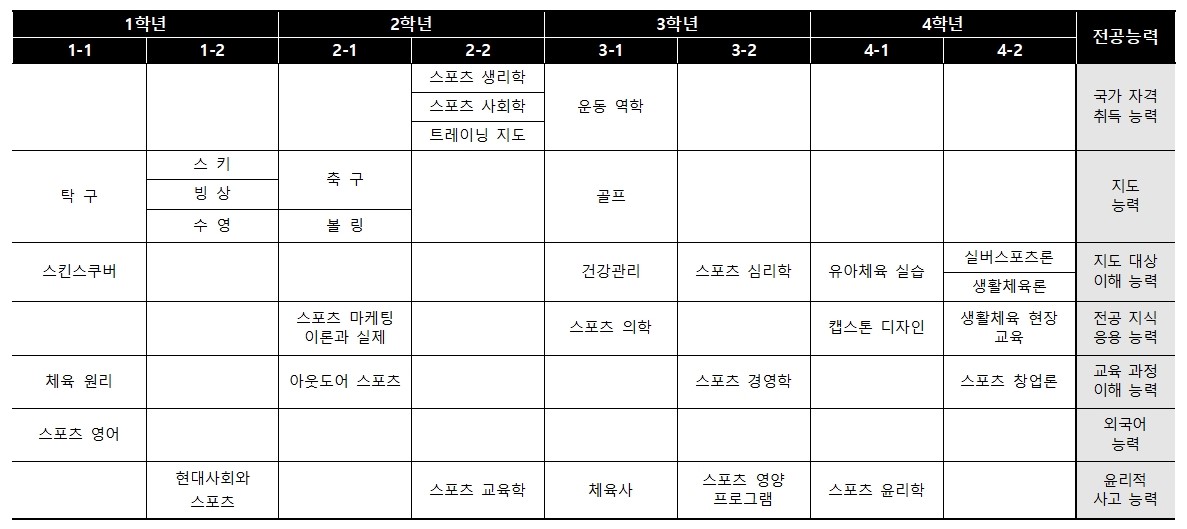 전공 교육과정 체계도
